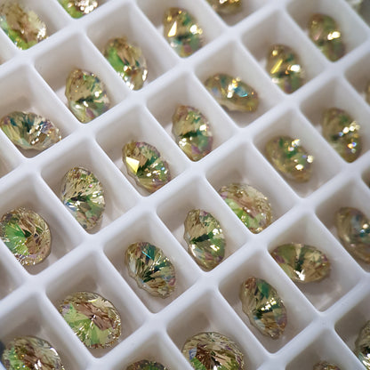 SWAROVSKI 4160 MYSTIC OVAL CRYSTAL LUMINOUS GREEN