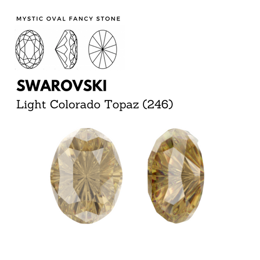 SWAROVSKI 4160 MYSTIC OVAL LIGHT COLORADO TOPAZ
