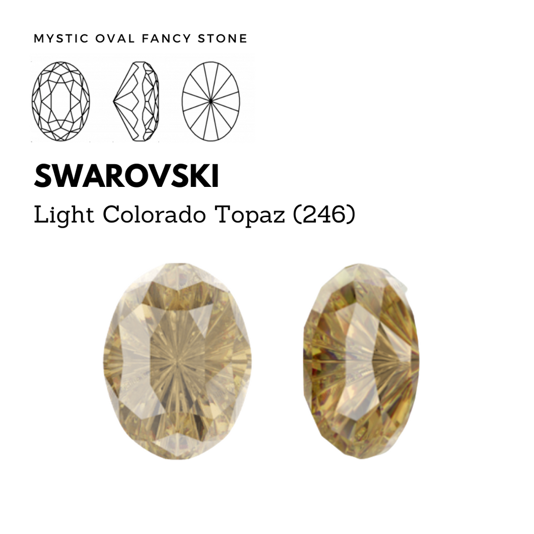 SWAROVSKI 4160 MYSTIC OVAL LIGHT COLORADO TOPAZ