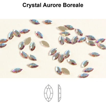 SWAROVSKI 2200 NAVETTE FLAT BACK AB