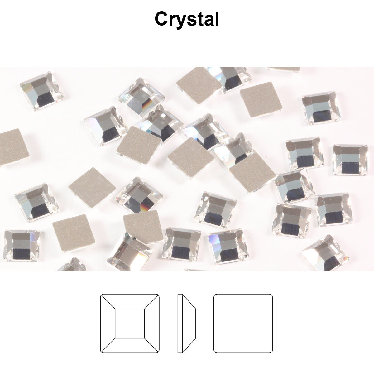 SWAROVSKI 2400 SQUARE FLAT BACK CLEAR