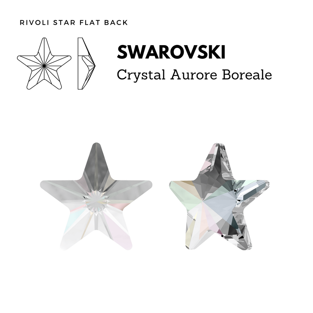 Swarovski Art.# 4854 - 8mm Crystal AB CAL Space Cut Square Flat
