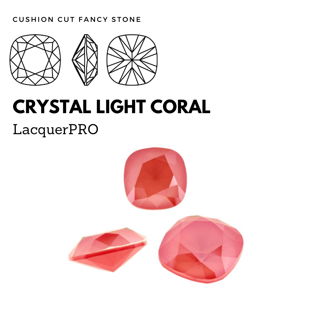 SWAROVSKI CRYSTAL SHINY LACQUER EFFECTS 4470 CUSHION CUT FANCY STONE