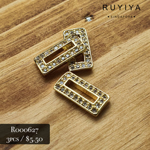 GOLD DUAL FRAME RECTANGLE CHARM R000627