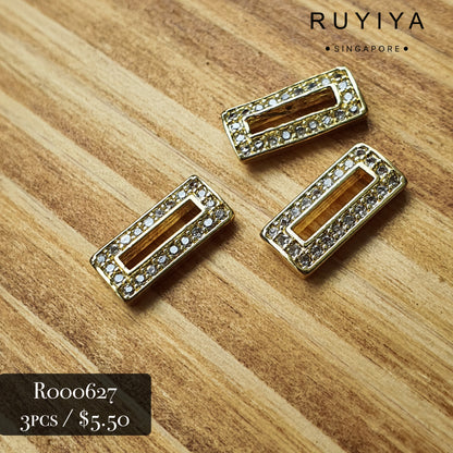 GOLD DUAL FRAME RECTANGLE CHARM R000627