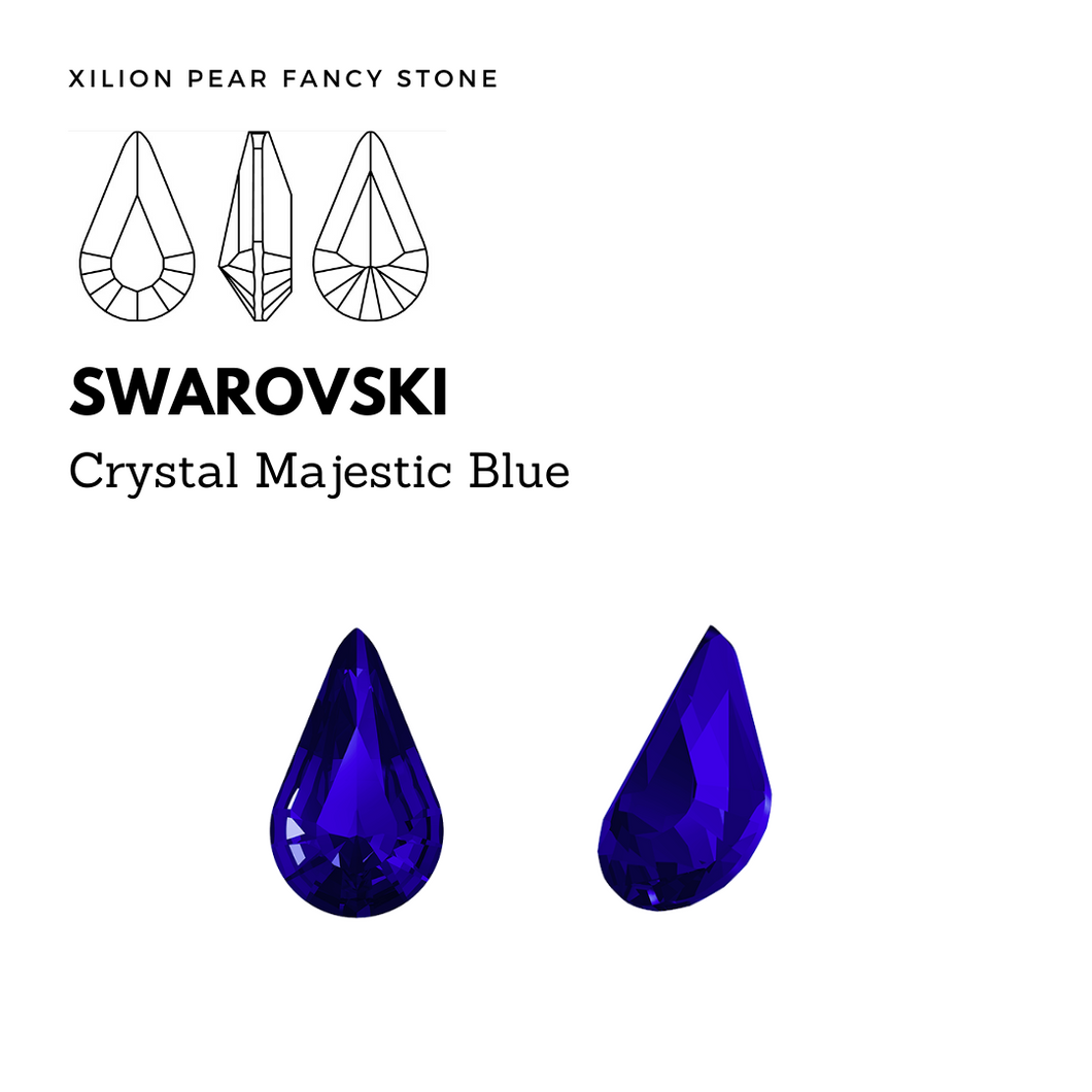 SWAROVSKI 4328 XILION PEAR FANCY STONE MAJESTIC BLUE