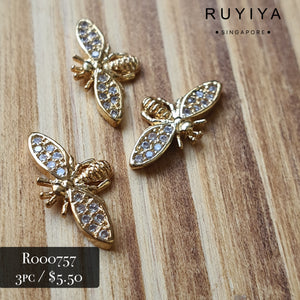 GOLD CRYSTAL-WINGED BEE CHARM R000757