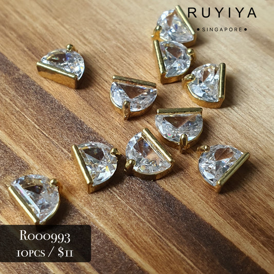 GOLD CRYSTAL BELL CHARM R000993