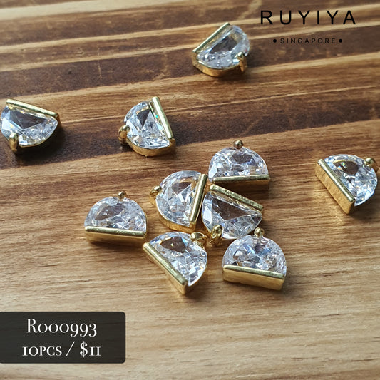 GOLD CRYSTAL BELL CHARM R000993