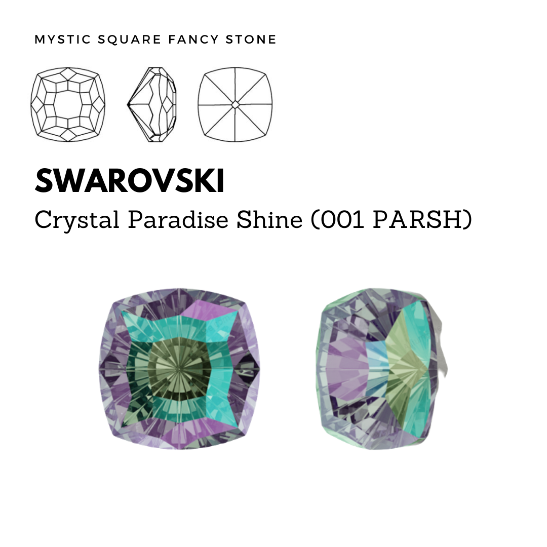 SWAROVSKI 4460 MYSTIC SQUARE CRYSTAL PARADISE SHINE