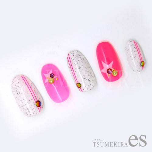 TSUMEKIRA 【ES】 NEON LINE NEON PINK | ES-NLI-101