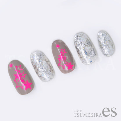 TSUMEKIRA 【ES】 NEON STAR NEON PINK | ES-NST-101