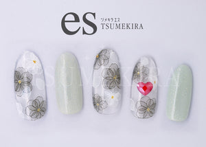 TSUMEKIRA 【ES】 RRIEENÉExFILER × ORGANDY FLOWER WHITE | ES-RXF-101