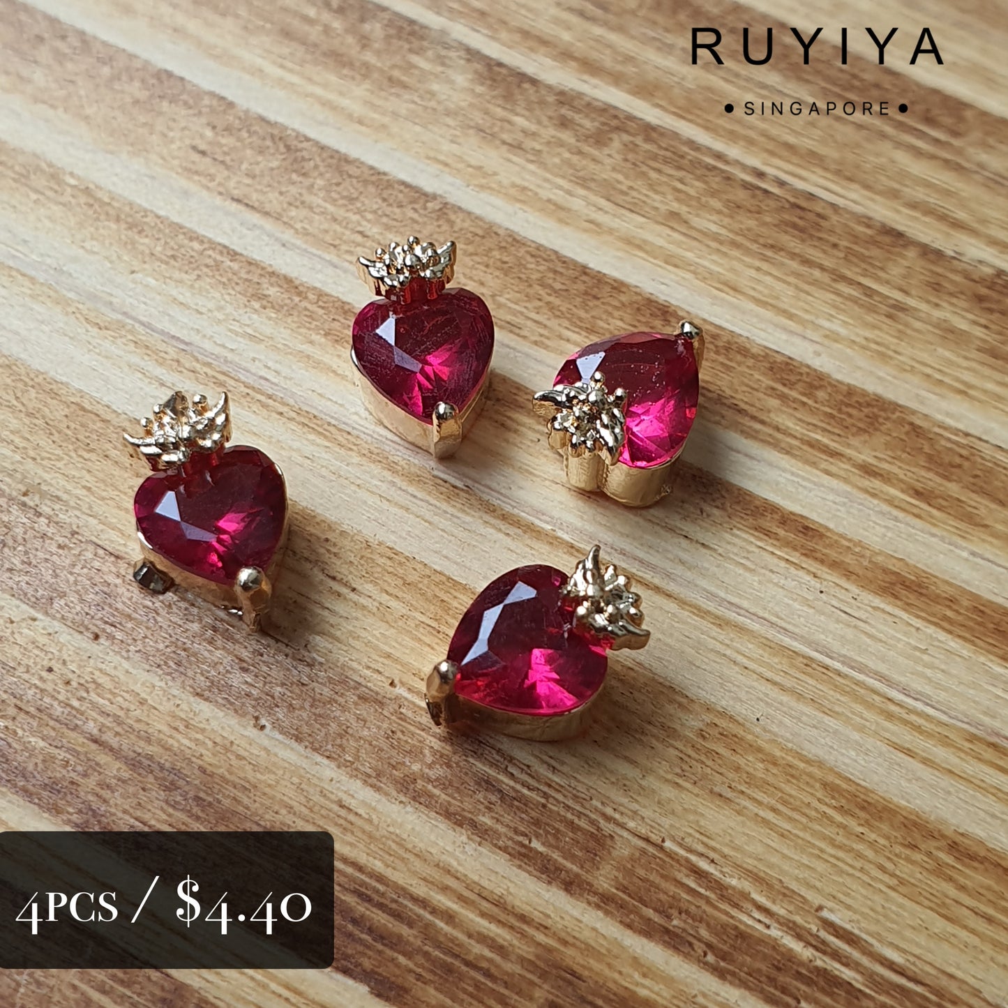 GOLD MAIDEN'S HEART CRYSTAL CHARM R001972