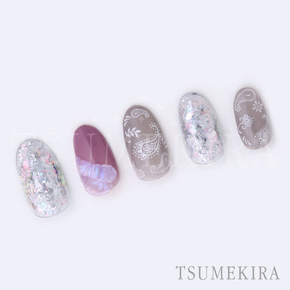 TSUMEKIRA PAISLEY PATTERN 2 WHITE | NN-PAI-201
