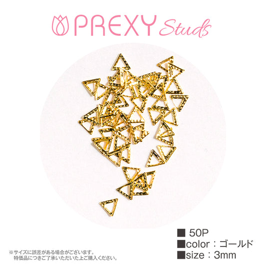 PREXY STUDS DESIGN FRAME TRIANGLE GOLD