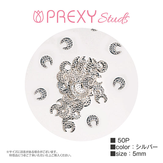 PREXY STUDS CRESCENT MOON ④ SILVER PRX4798