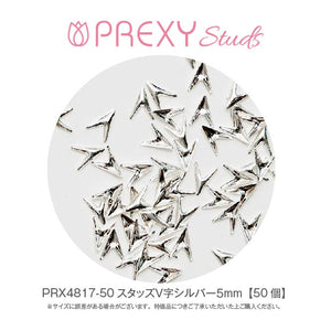 PREXY STUDS V-SHAPED SILVER