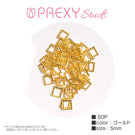 PREXY STUDS DESIGN FRAME SQUARE GOLD PRX4839