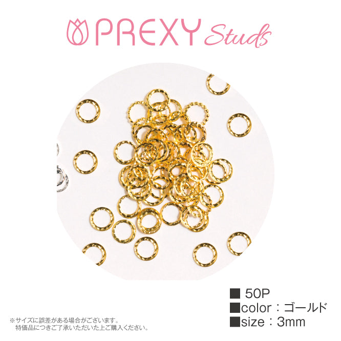 PREXY STUDS DESIGN FRAME ROUND GOLD