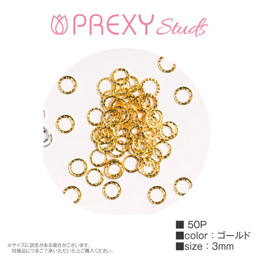 PREXY STUDS DESIGN FRAME ROUND GOLD