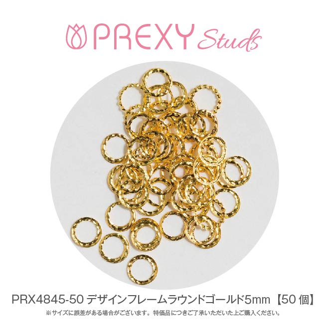 PREXY STUDS DESIGN FRAME ROUND GOLD
