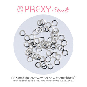 PREXY STUDS FRAME ROUND SILVER