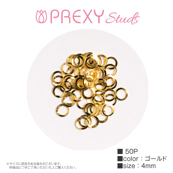 PREXY STUDS FRAME ROUND GOLD
