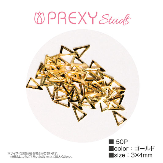 PREXY STUDS FRAME LONG TRIANGLE GOLD PRX4858