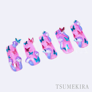 TSUMEKIRA LATIN WITCH × BUTTERFLY SILHOUETTE PINK |  SG-BSA-105