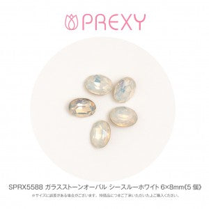 GLASS STONE OVAL SEE-THROUGH WHITE SPRX5588