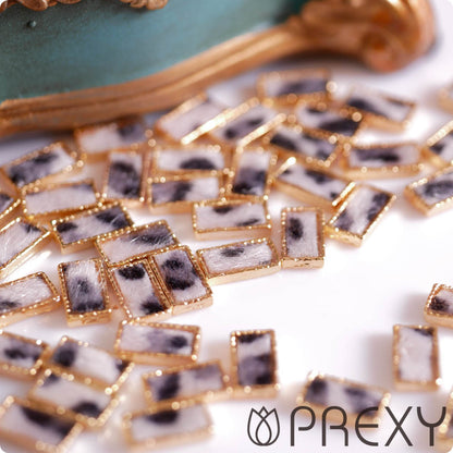 LEOPARD FUR STONE LONG SQUARE WHITE SPRX6558