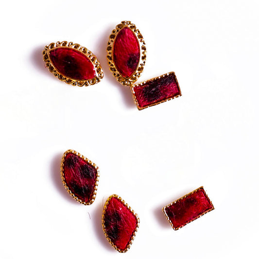 LEOPARD FUR STONE MIX SET RED SPRX6569