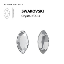 Load image into Gallery viewer, SWAROVSKI 2200 NAVETTE FLAT BACK CLEAR
