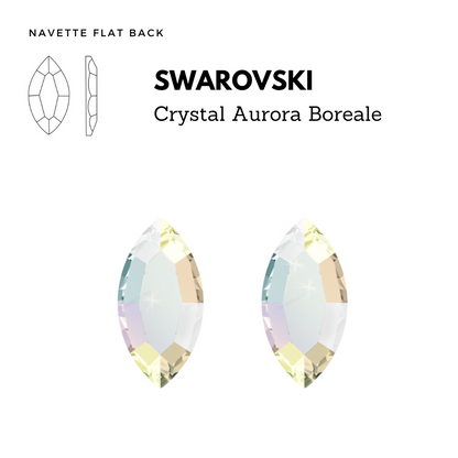 SWAROVSKI 2200 NAVETTE FLAT BACK AB