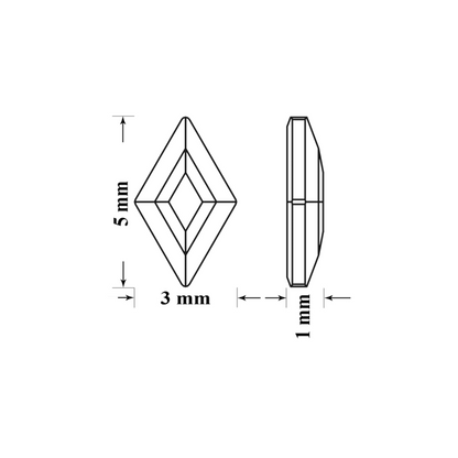 SWAROVSKI 2773 DIAMOND SHAPE FLAT BACK CLEAR