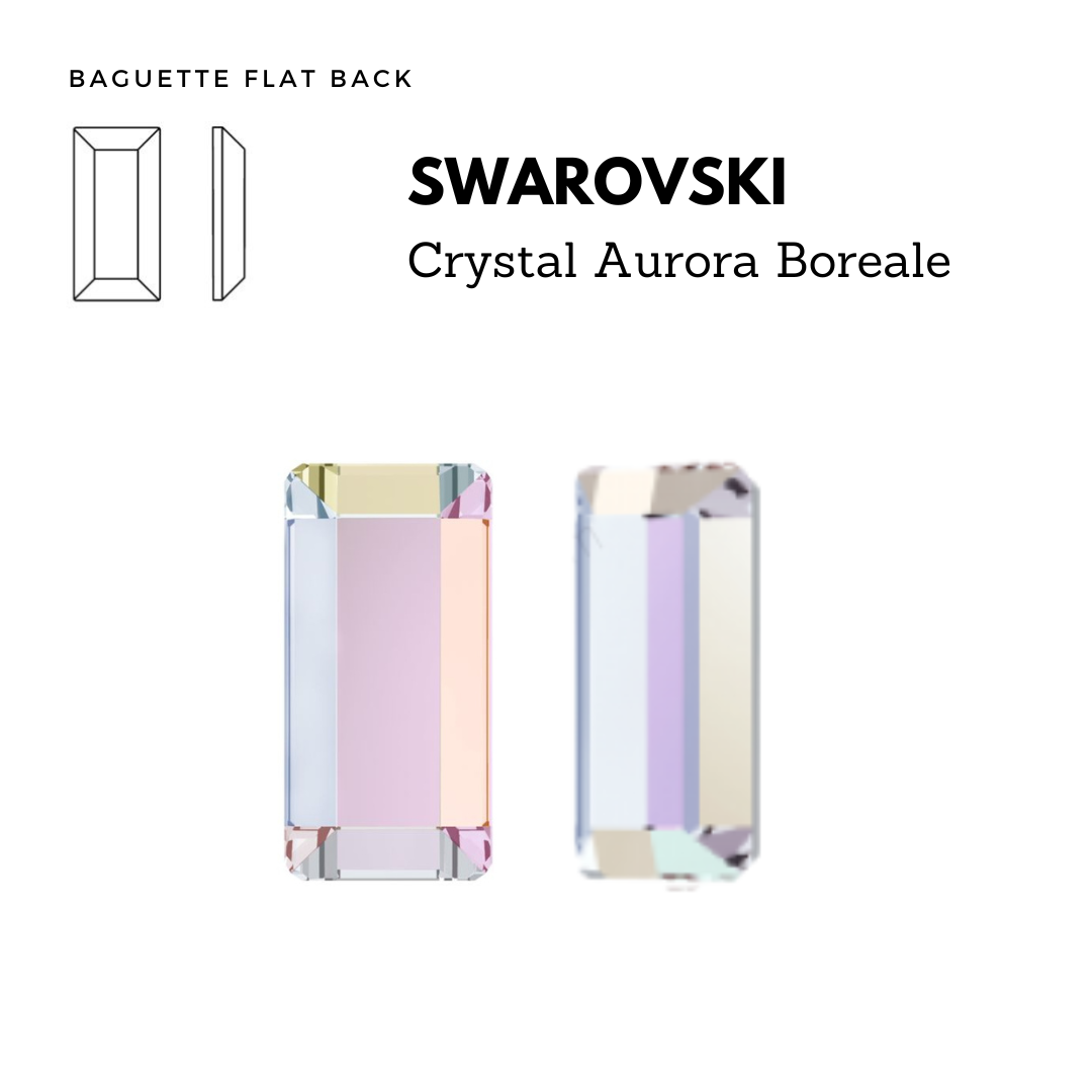 SWAROVSKI 2510 BAGUETTE FLAT BACK AB