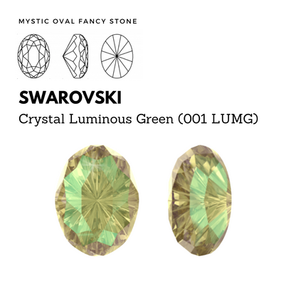 SWAROVSKI 4160 MYSTIC OVAL CRYSTAL LUMINOUS GREEN