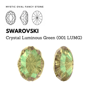 SWAROVSKI 4160 MYSTIC OVAL CRYSTAL LUMINOUS GREEN