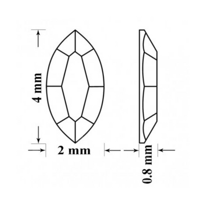 SWAROVSKI 2200 NAVETTE FLAT BACK AB