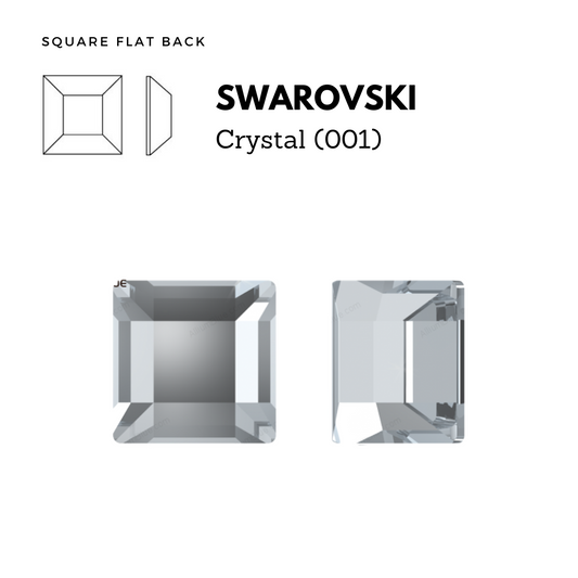 SWAROVSKI 2400 SQUARE FLAT BACK CLEAR