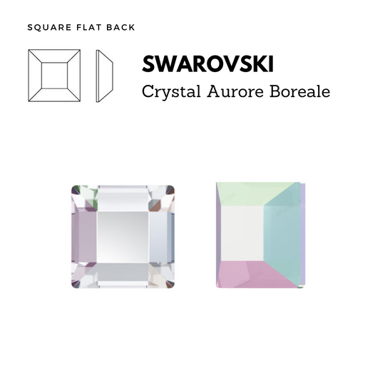 SWAROVSKI 2400 SQUARE FLAT BACK AB