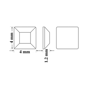 SWAROVSKI 2400 SQUARE FLAT BACK CLEAR