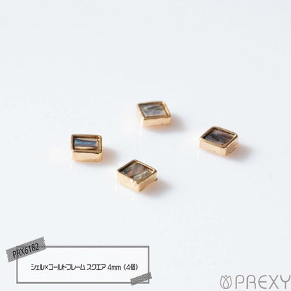 SHELL X GOLD FRAME SQUARE PRX6182