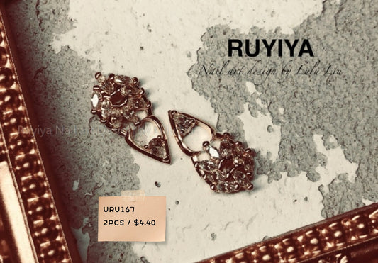 GOLD LUXURY TEARDROP MARQUISE CRYSTAL CHARM URU167