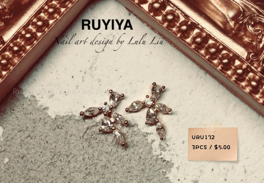 GOLD TEARDROP CRYSTAL FLOWER URU172