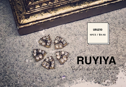 GOLD TRIANGLE RECTANGULAR SPLICING CRYSTAL CHARM URU210