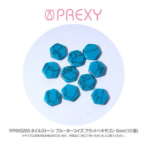 TILE STONE BLUE TURQUOISE FLAT HEXAGON YPRX5255
