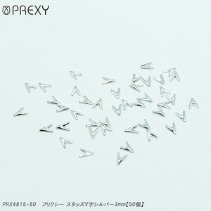 PREXY STUDS V-SHAPED SILVER