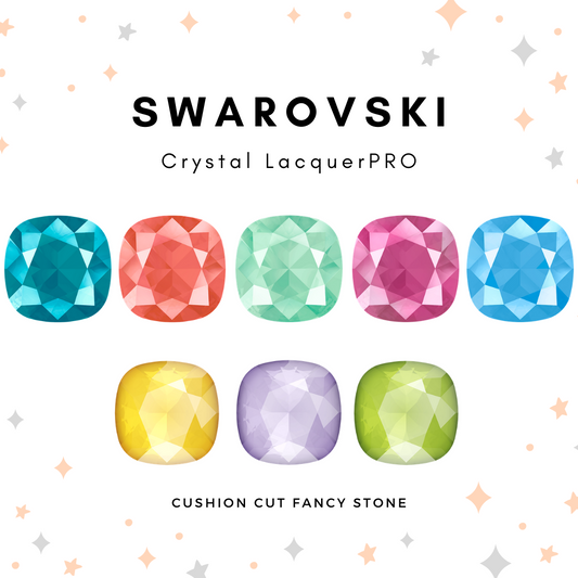 SWAROVSKI CRYSTAL SHINY LACQUER EFFECTS 4470 CUSHION CUT FANCY STONE